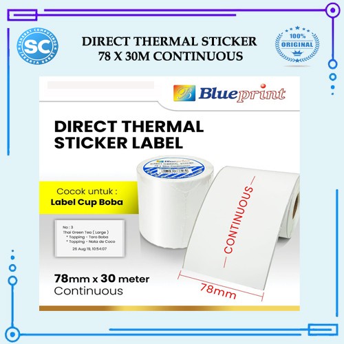 Jual Kertas Label Direct Thermal Sticker X M Continuous Shopee Indonesia