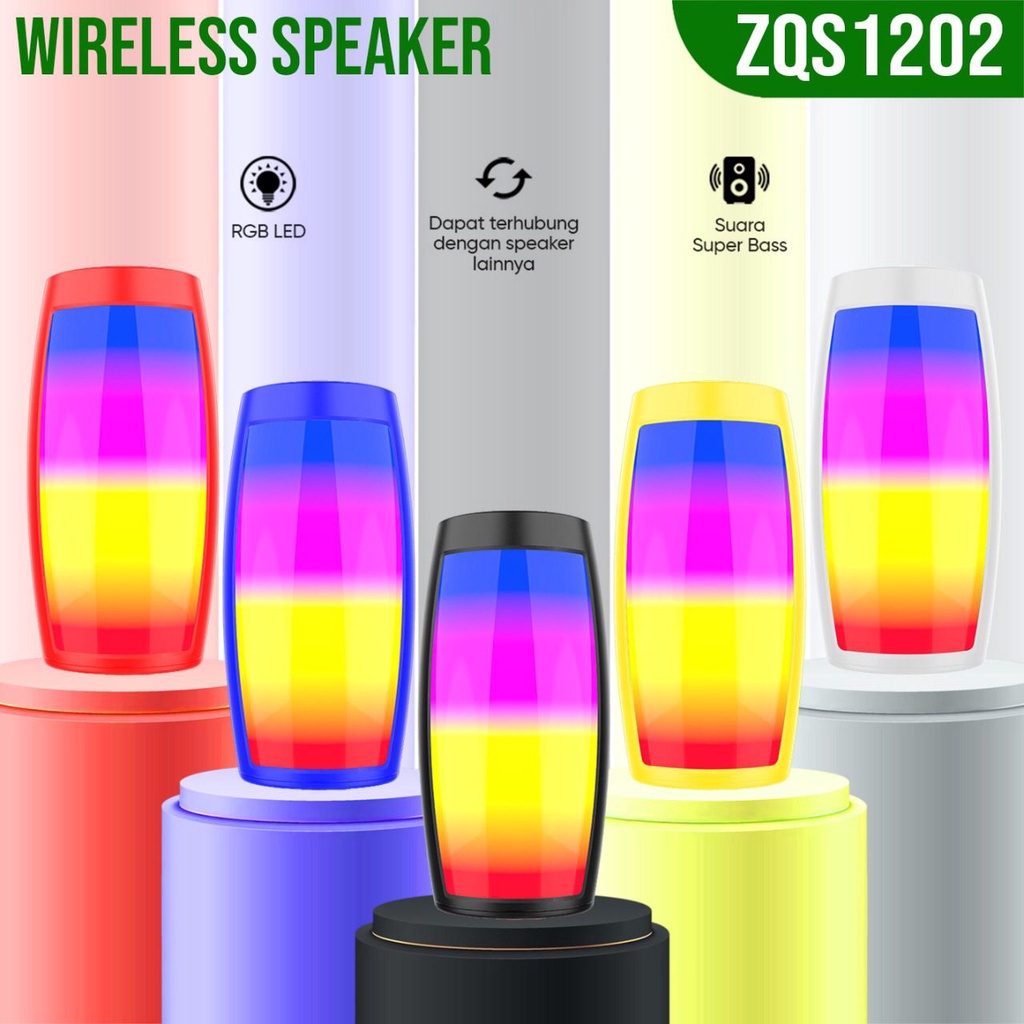 Jual Speaker Bluetooth 1202 LED RGB SUPER BASS portable wireless ...