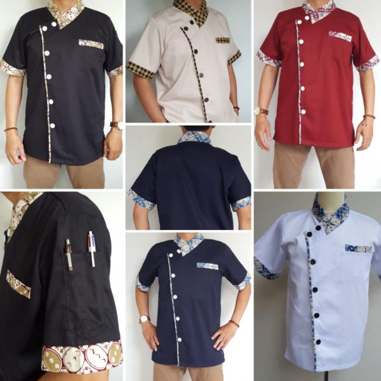 Jual Baju Chef Kombi Batik Pria Baju Seragam Kantor Hotel Resto Cafe