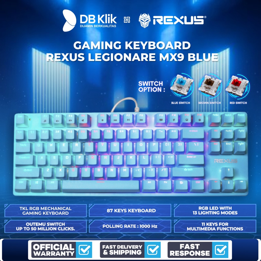 Jual Keyboard Gaming Rexus Mecha Legionare MX9 TKL RGB BLUE - Rexus MX9 ...