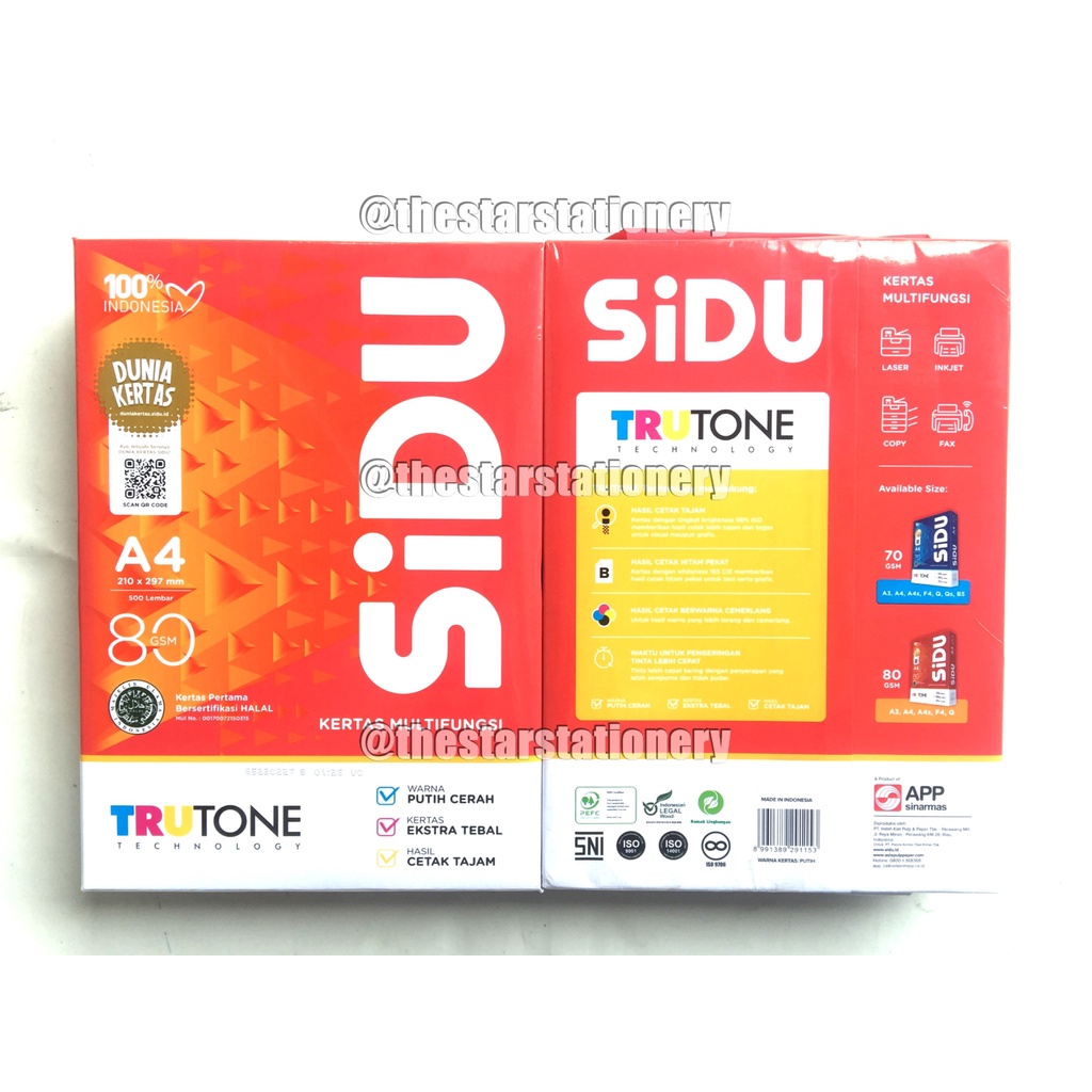 Jual Kertas HVS Sidu A4 80 Gram ( 1 Pack ) | Shopee Indonesia