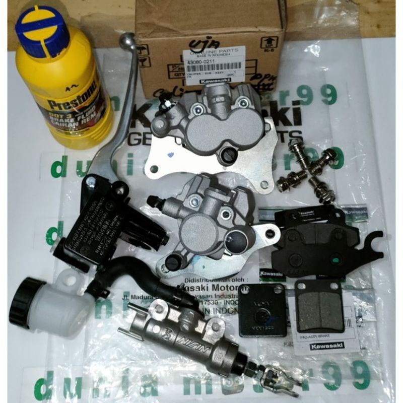 Jual PAKET KOMPLIT CAKRAM SET KELIPER DEPAN BELAKANG KLX 150 KLX DT ...