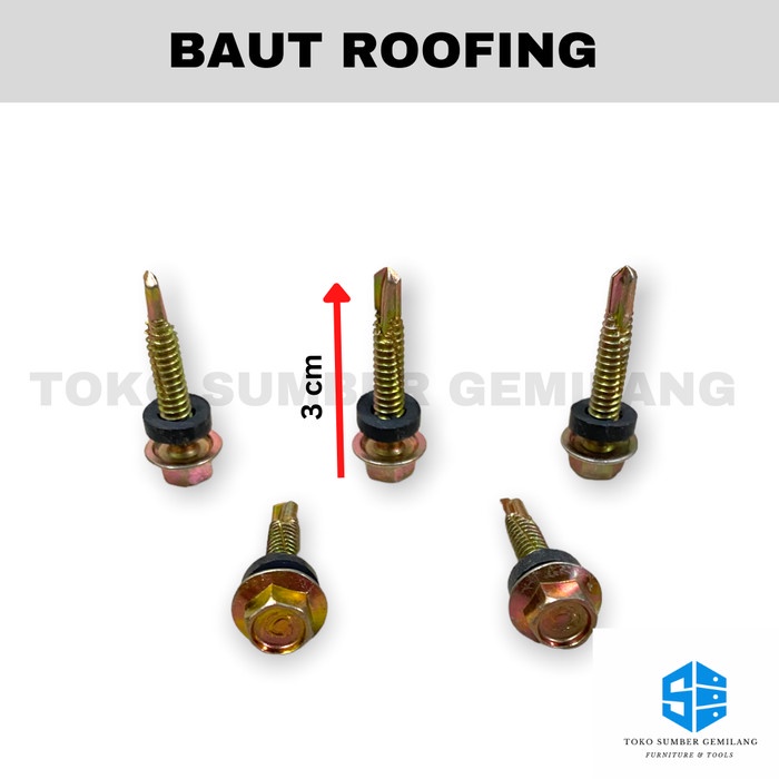 Jual Baut Roofing / Sekrup Baja Ringan /Sekrup Roofing CAMEL 30 mm (50 ...