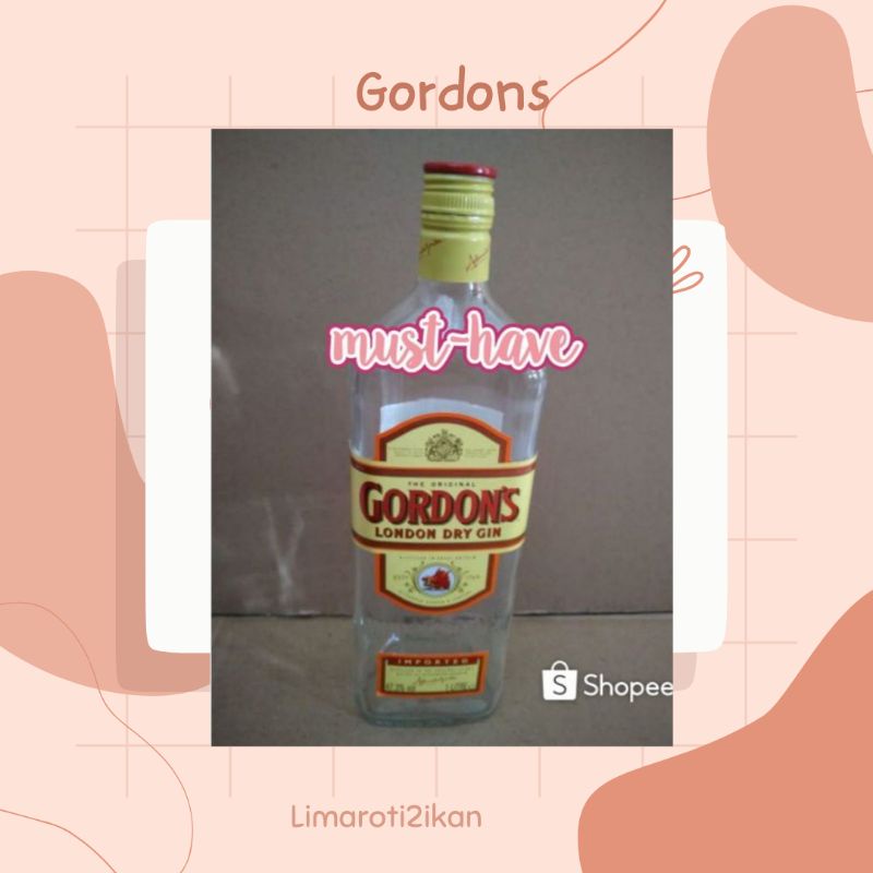 Jual Botol bekas miras Gordon's London Dry Gin 1 liter | Shopee Indonesia