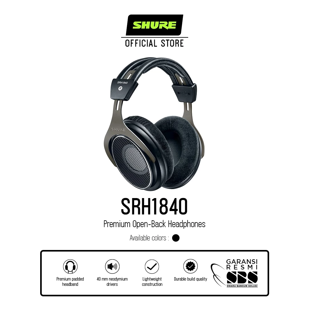 Shure SRH1840-BK Premium Open-Back Headphones