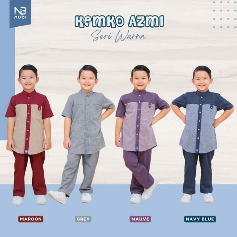 Jual Nubi Set Kemeja Koko Azmi Warna Size Teen 12-16 Tahun | Shopee ...