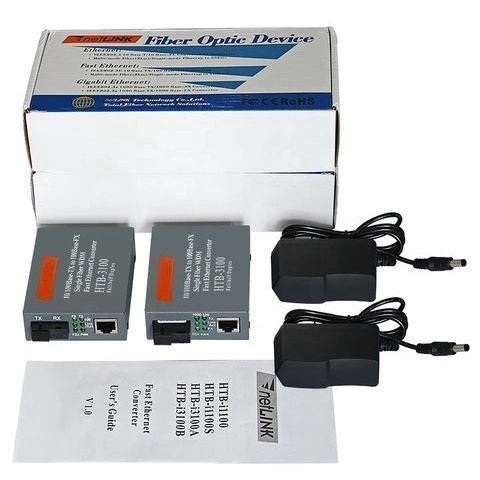 Jual Fiber Optic Media Converter to RJ 45 RJ45 HTB-3100 A+B Netlink ...