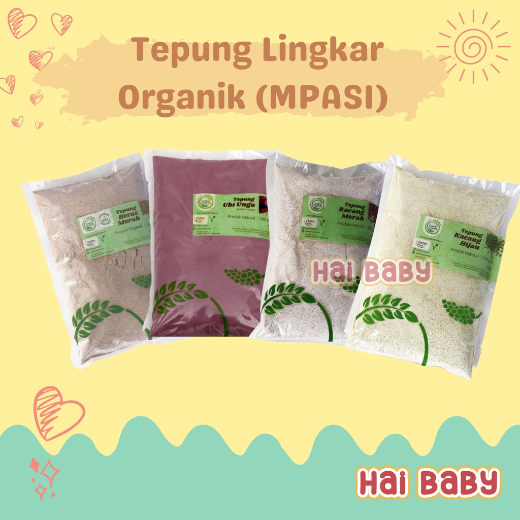 Jual Tepung Mpasi Lingkar Organik Gram Tepung Beras Merah Tepung Ubi Ungu Kacang Merah