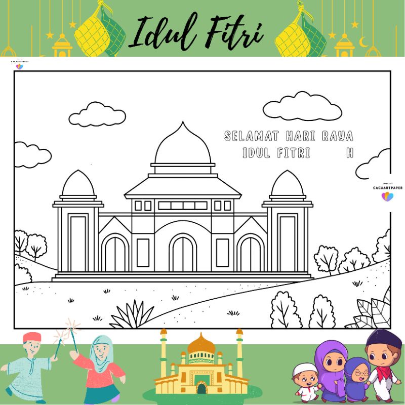 Jual KERTAS MEWARNAI / KERTAS GAMBAR / IDUL FITRI / KERTAS MEWARNAI