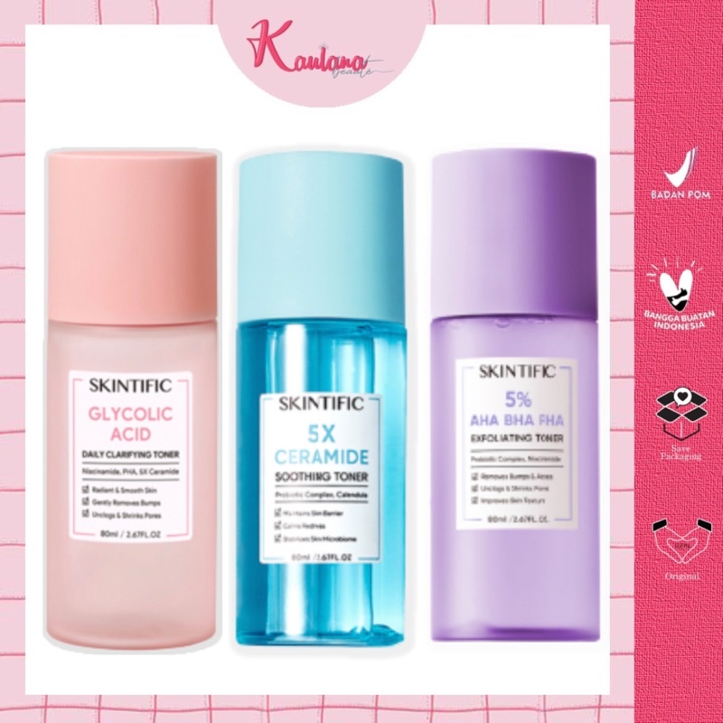 Jual SKINTIFIC 5x Ceramide Soothing Toner & 5% AHA/BHA Exfoliating ...
