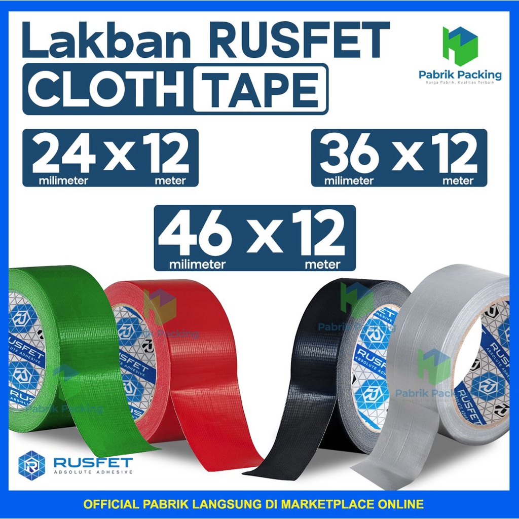 Jual Cloth Tape Rusfet Colour | Lakban / Selotip Kain Premium Variasi ...