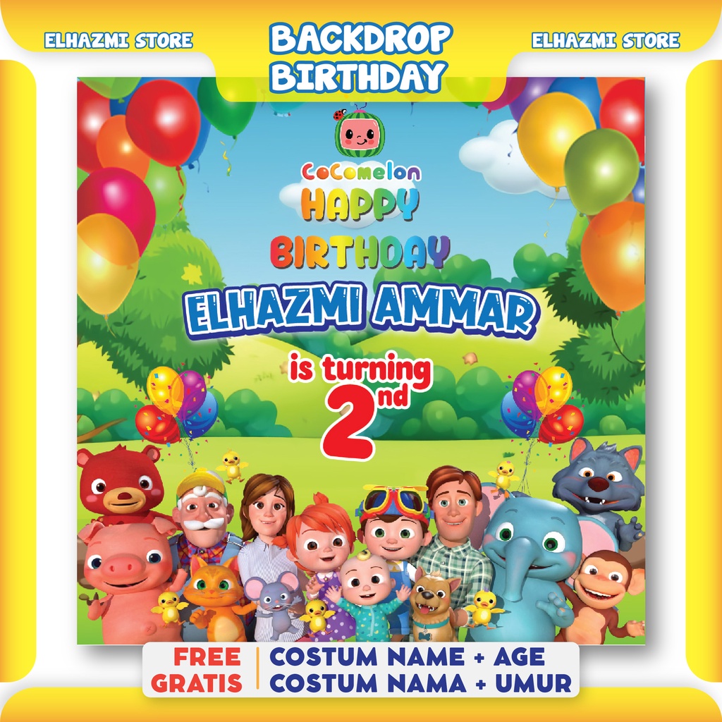 Jual Cocomelon Birthday | Banner JUMBO | Spanduk UKURAN BESAR ...