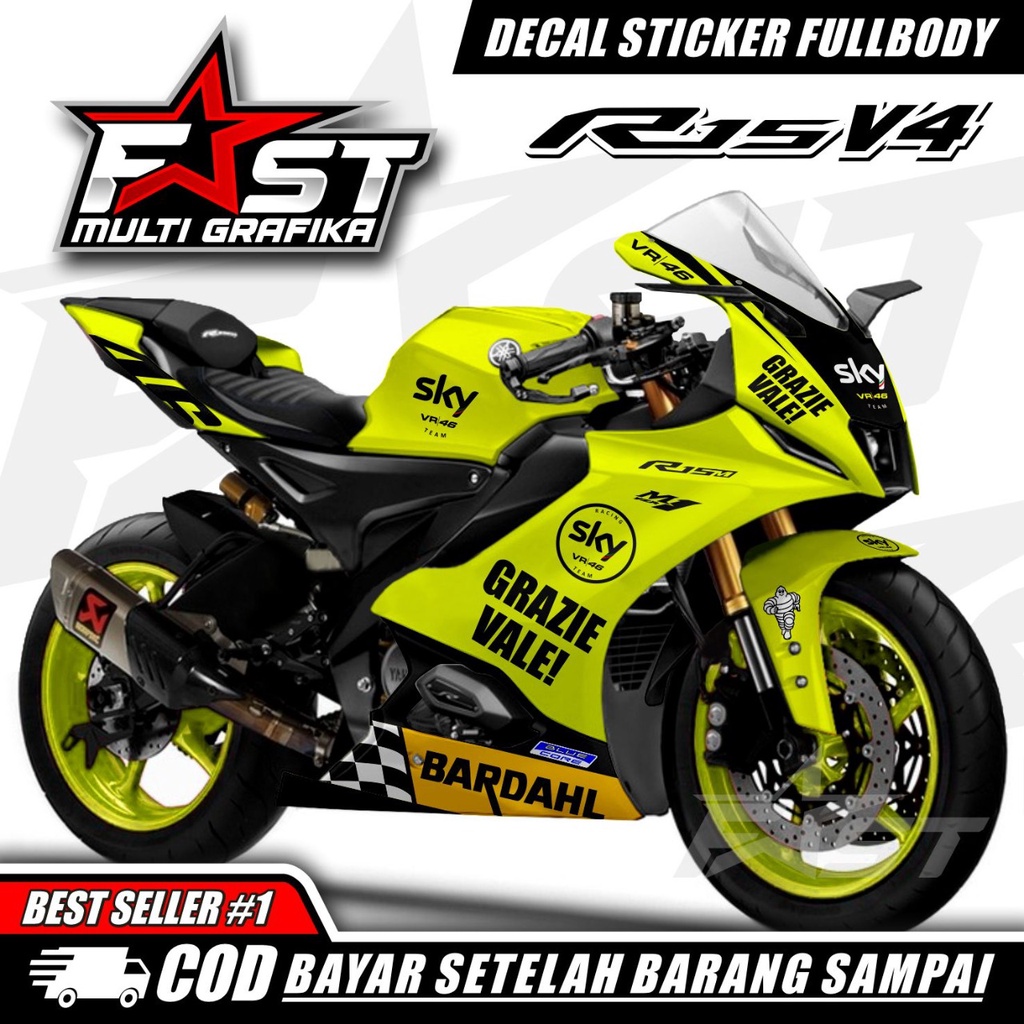 Jual Decal Stiker Fullbody R15 V4 Stiker Decal Motor Yamaha R15 v4 Full