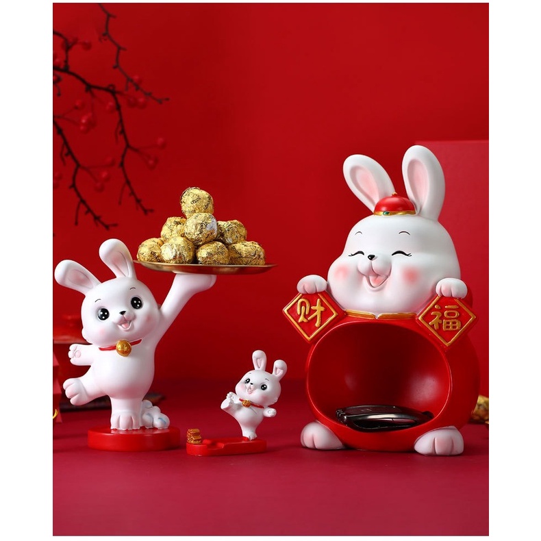 Jual Pajangan imlek 2023 dekorasi meja tahun kelinci CNY red ear rabbit ...
