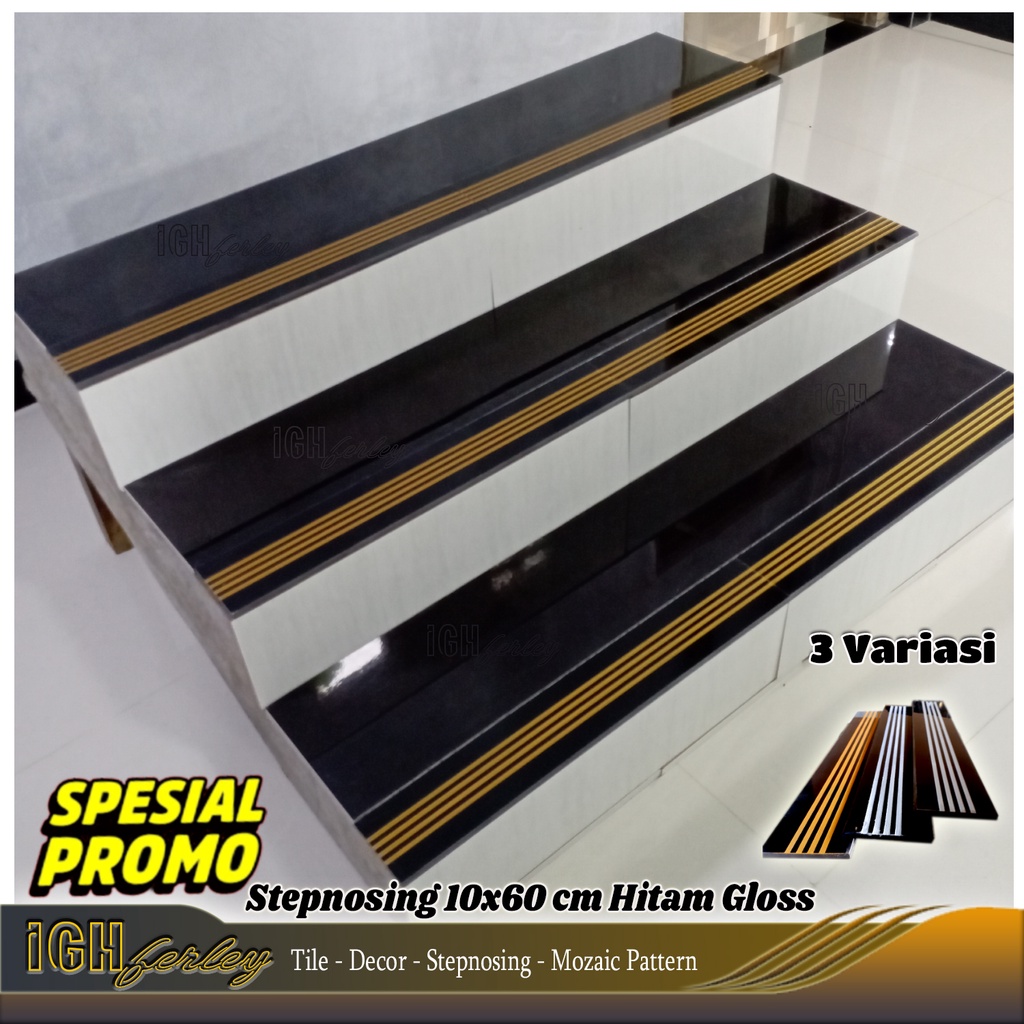 Jual Stepnosing Granit X Hitam Superblack Glossy Gold Silver Lantai Tangga Anti Selip Pingul