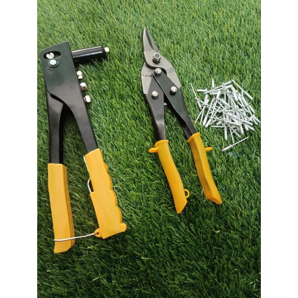 Jual Tang Rivet, Paku Rivet 4mm & Gunting Holo - Hand Riveter, Paku ...