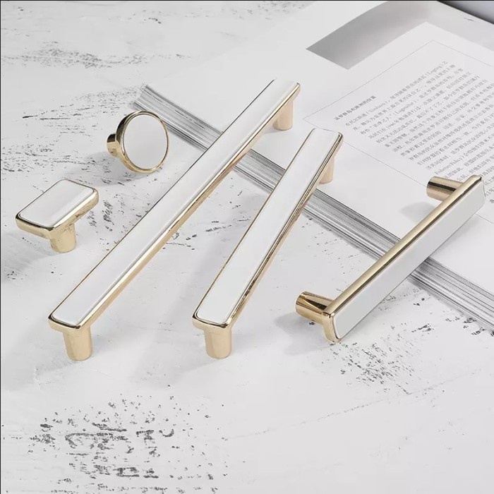 Jual Handle emas 2 warna White Gold Drawer Pull Versailes Tarikan Putih ...