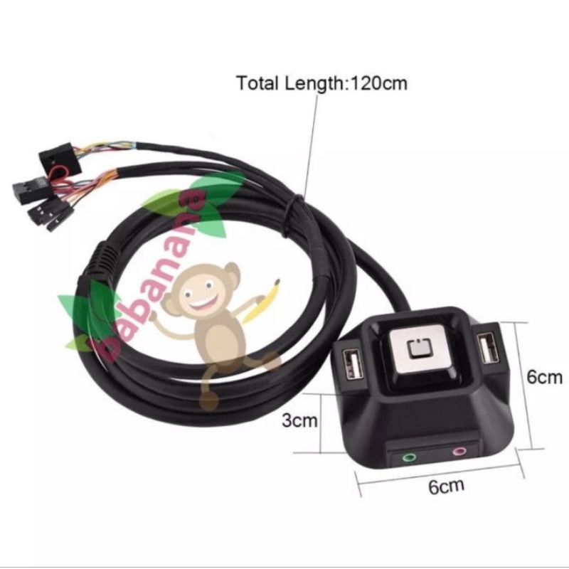Jual Power reset switch button usb 9 pin audio michrophone front panel ...