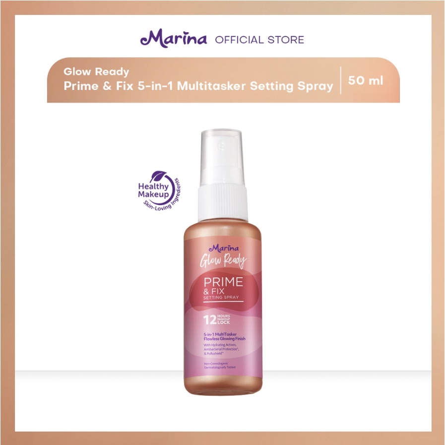 Jual Marina Glow Ready Prime & Fix Setting Spray - 50ml | Shopee Indonesia