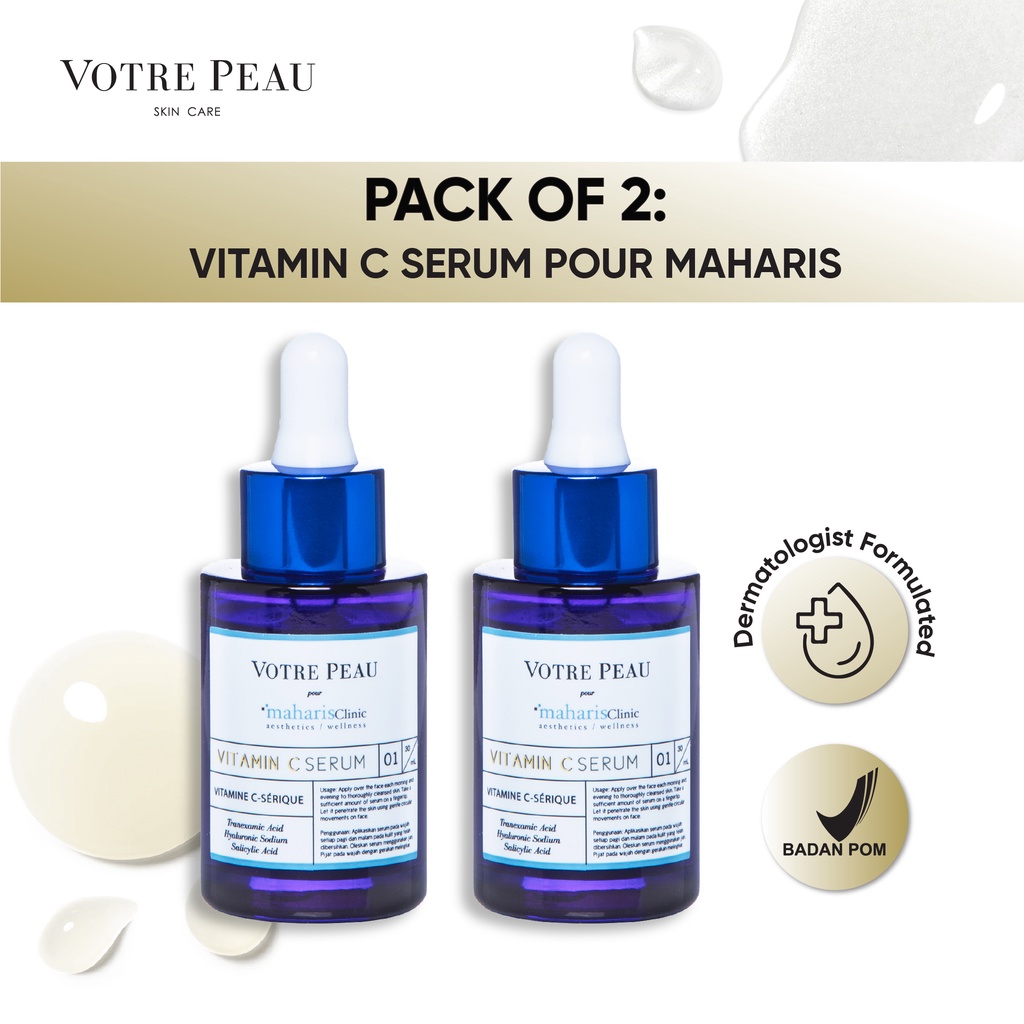 Jual Pack Of 2 Votre Peau Skin Care Vitamin C Serum Pour Maharis Clinic 30ml Serum Pencerah 