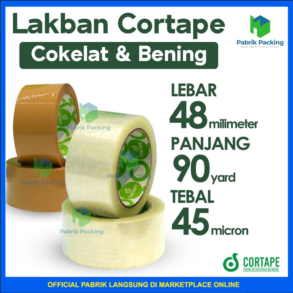 Jual Lakban / Isolasi Cortape Ukuran 48mm x 90yard Termurah Satuan ...