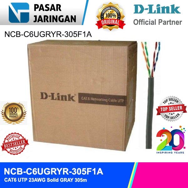 Jual DLINK UTP Cable Cat6 305mtr NCBC6UGRYR305F1A Cat 6 Shopee