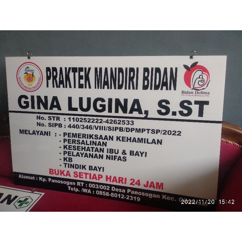 Jual Acrylic X Papan Nama Dokter Bidan Plang Praktek Sign Label Shopee Indonesia