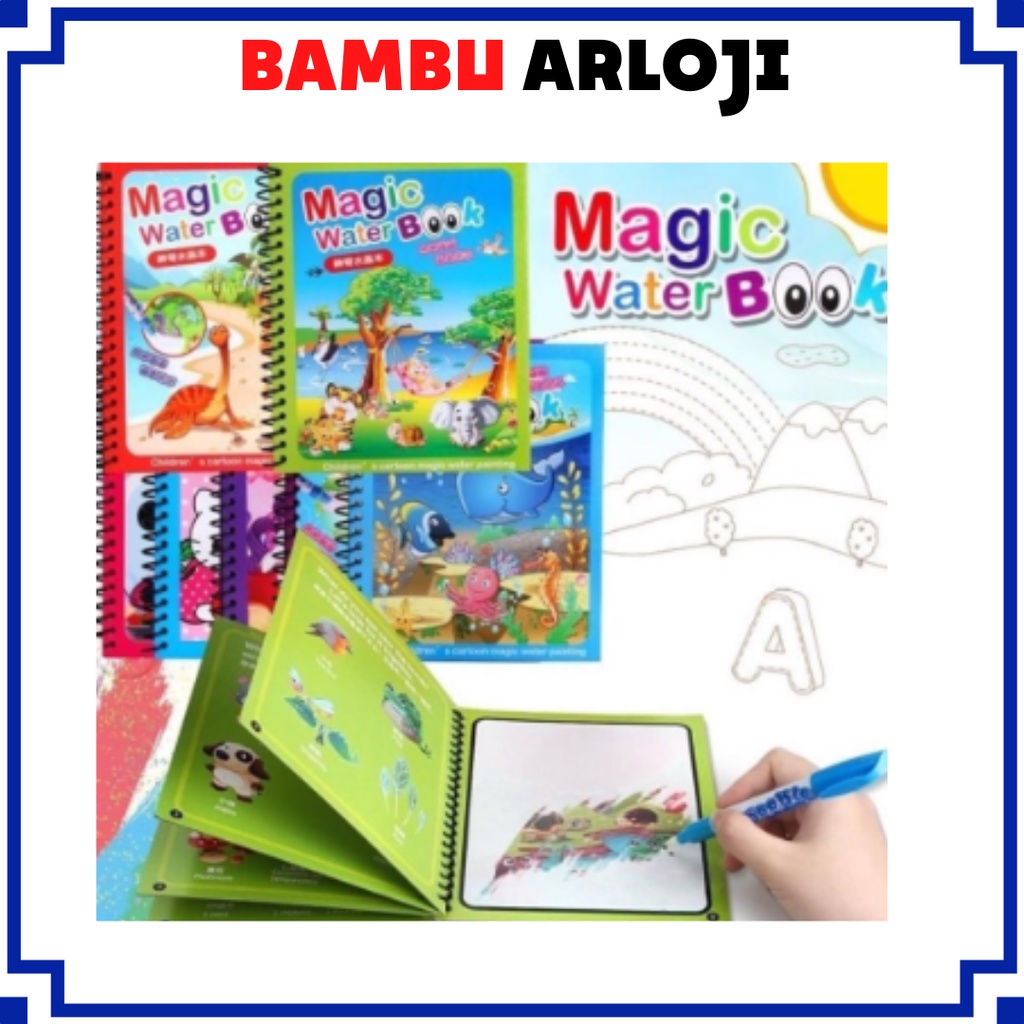 Jual BAJ Mainan Edukasi Magic Water Book Buku Mewarnai Mainan Air ...
