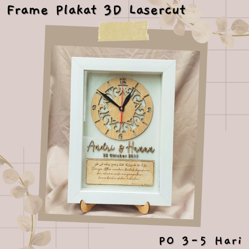 Jual Frame Jam Bingkai Gift Mahar Kenang kenangan Ucapan Terimakasih