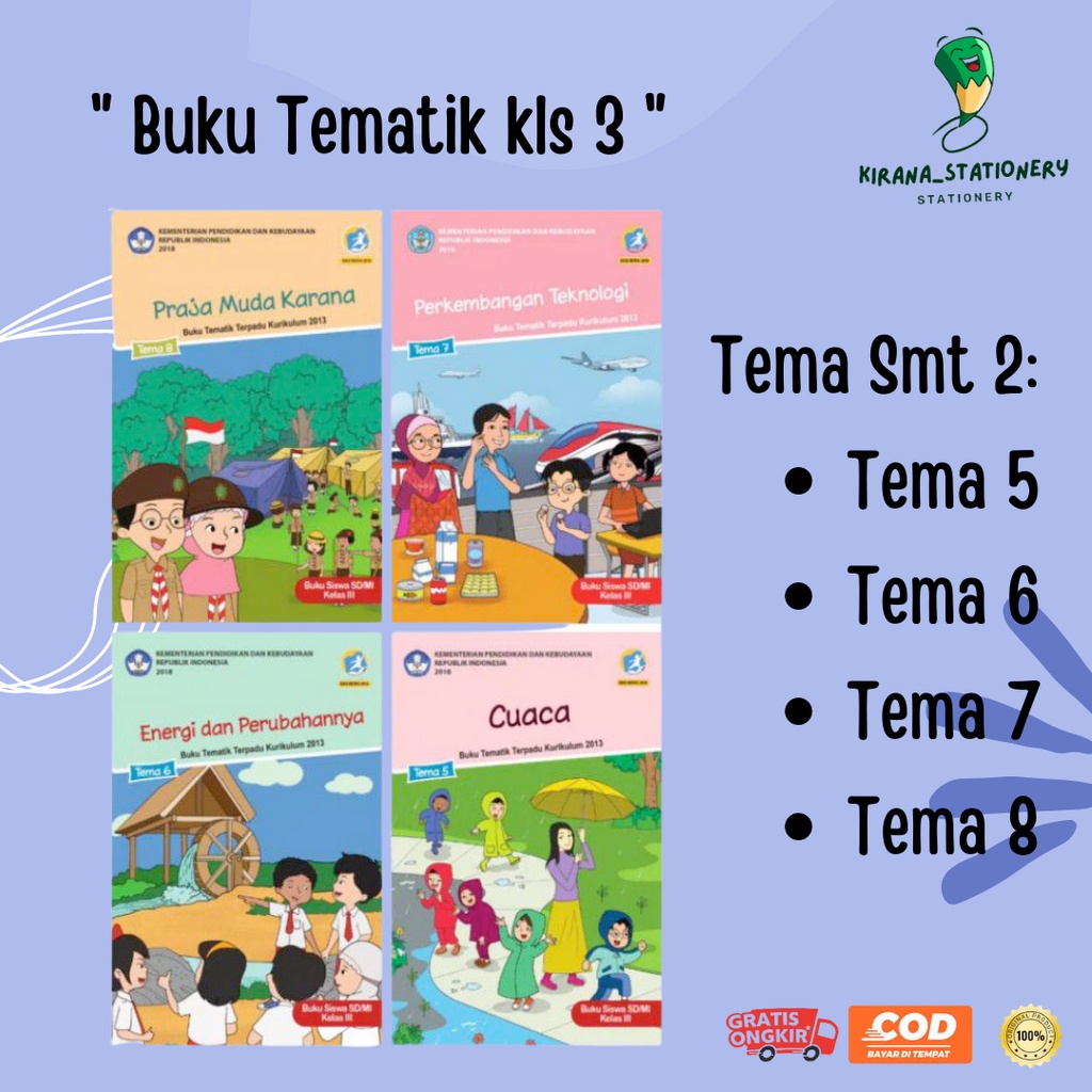 Jual BUKU TEMATIK KELAS 3 SEMESTER 2 TEMA 4 TEMA 5 TEMA 6 TEMA 7 TEMA 8 ...