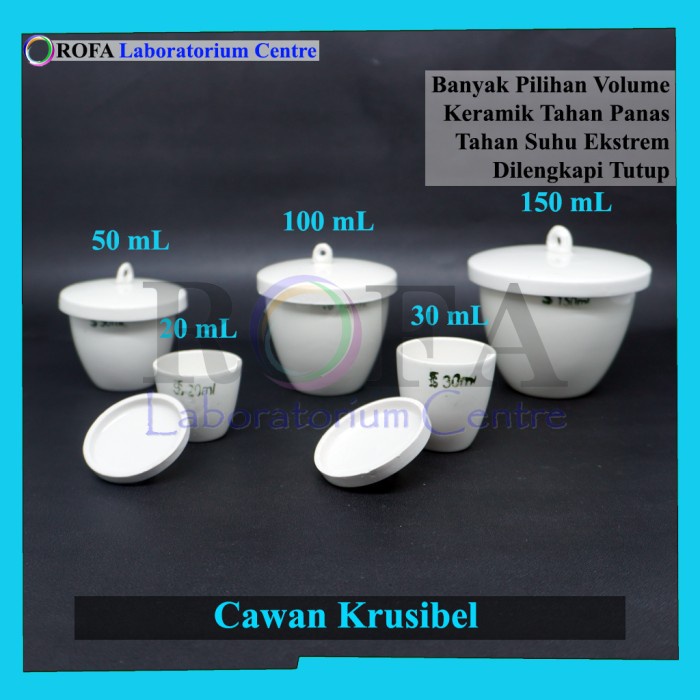 Jual Alat Lab Cawan Krusibel / Porselen Krusibel / Crucible Cup