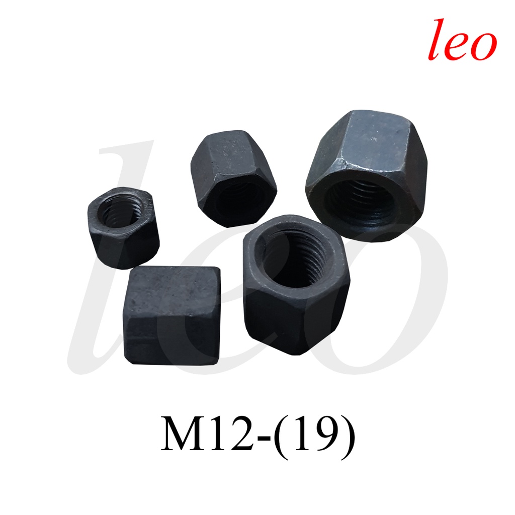 Jual Mur Polos Hitam M12-(19) Hexagonal Hex Nut Mur Segi enam 12mm 12