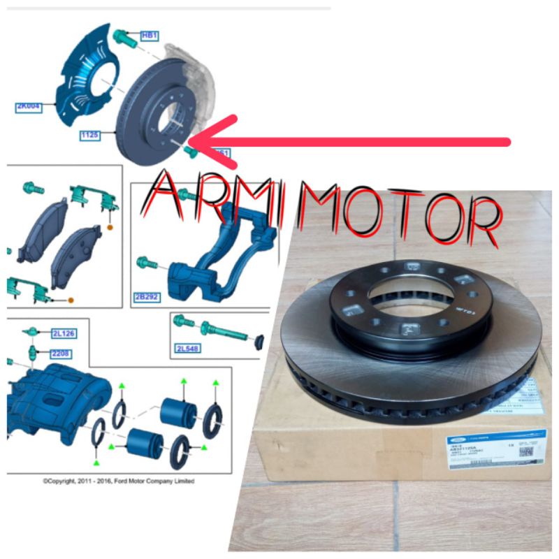 Jual Disc Brake Cakram Ford Ranger 2.2 cc 3.2 cc Piringan Rem Depan ...