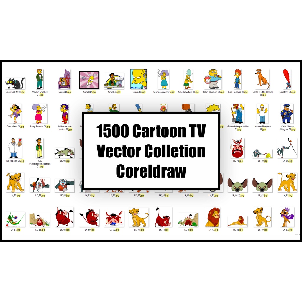 Jual ID71001 - 1500 Cartoon Tv Vector Colletion CorelDraw | Shopee ...