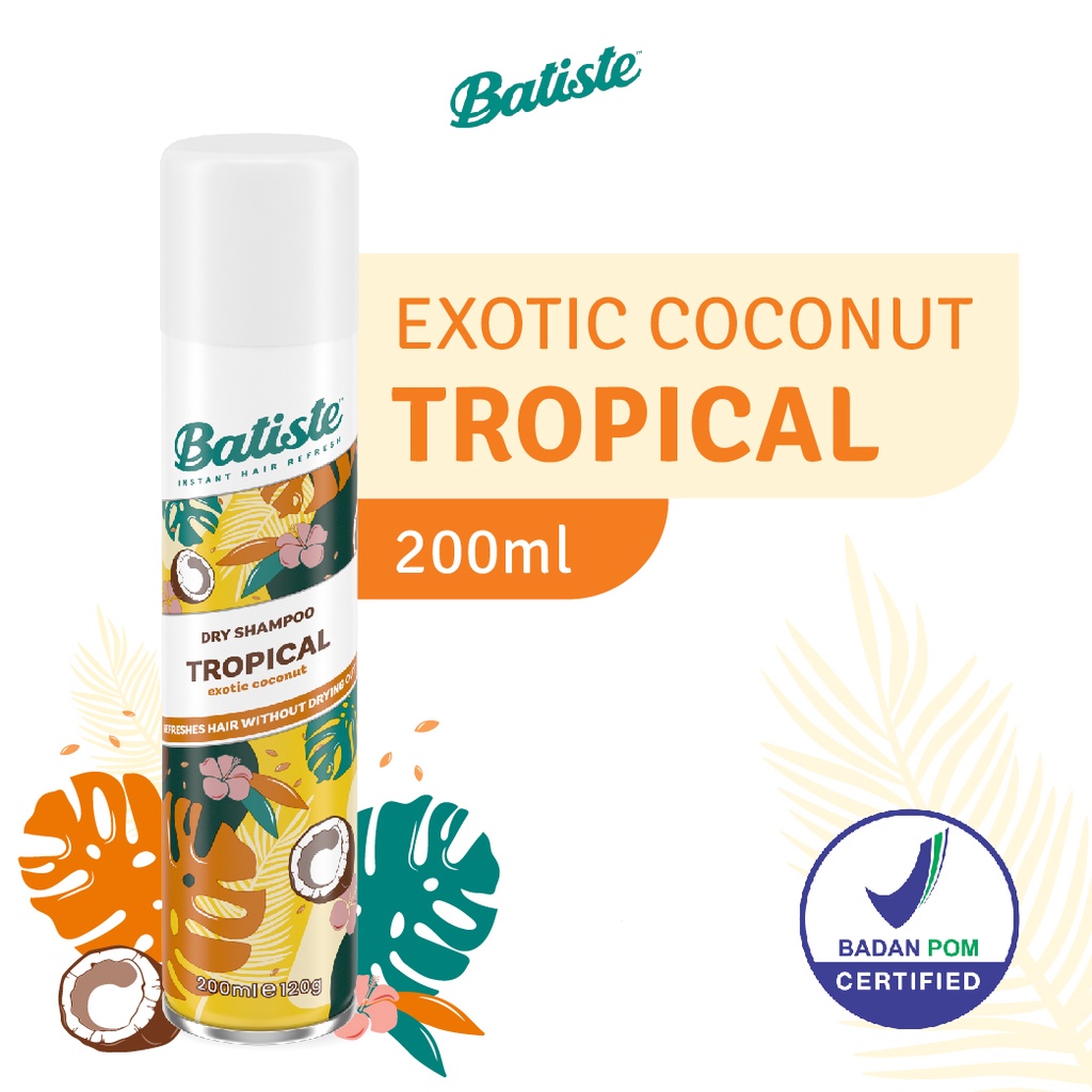 Jual Batiste Tropical Exotic Coconut Dry Shampoo 200ml Shopee Indonesia