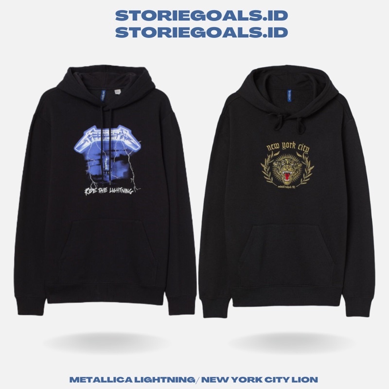 Jual SALE 2.2 Hoodie H M Unisex NEW YORK CITY LION METALLICA LIGHTNING Katun Fleece Lembut Halus Tebal FREE PAPERBAG PLASTICBAG Shopee Indonesia