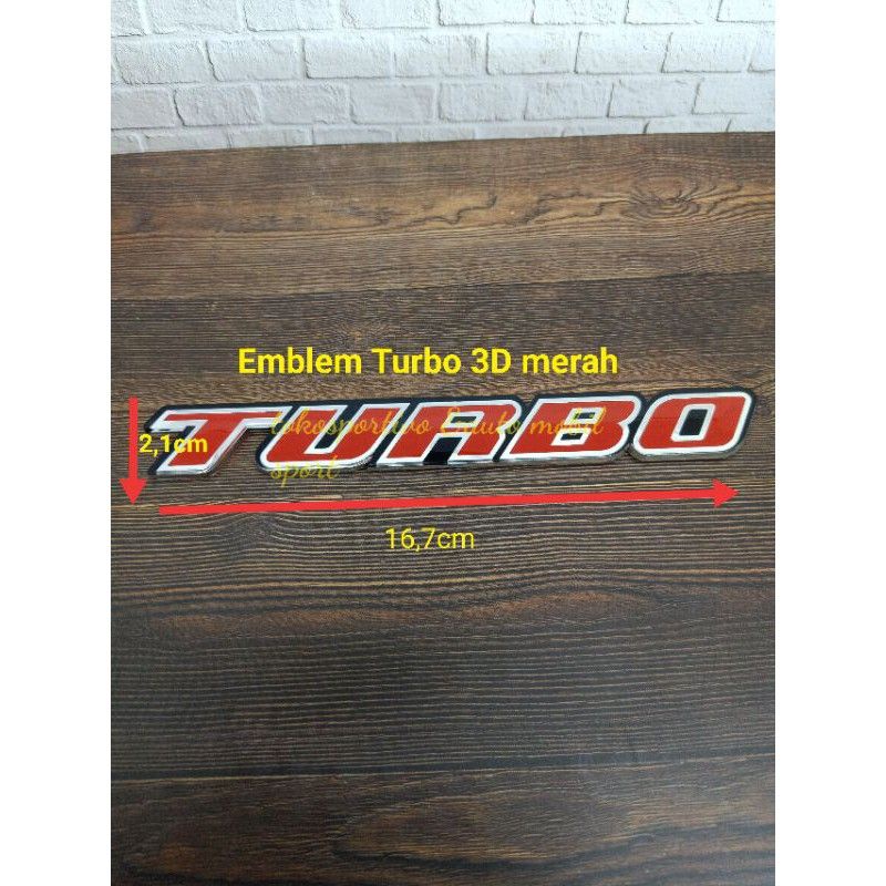 Jual Emblem Logo Stiker Tulisan Huruf Lambang Turbo D Merah Semua