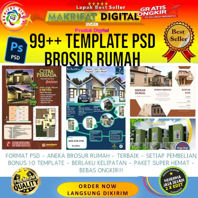 Jual 99+ TEMPLATE PSD BROSUR RUMAH DESAIN KEKINIAN MODERN MINIMALIS