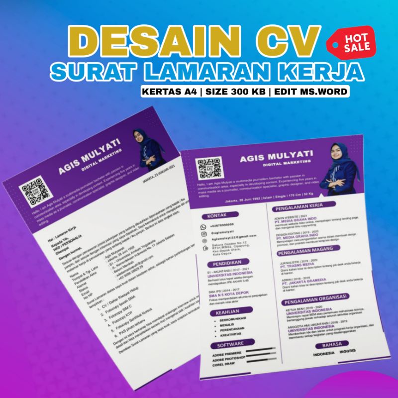 Jual DESAIN CV SURAT LAMARAN KERJA | TEMPLATE CV | CURRICULUM VITAE ...