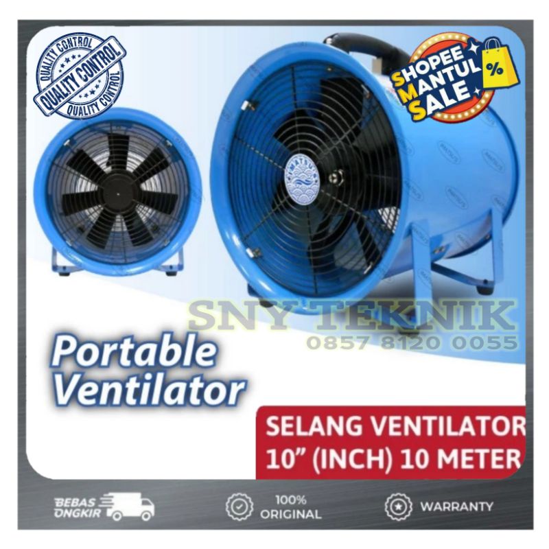 Jual Kipas Blower Hisap 10 Inch Portable Ventilator IMATSU Plus Selang 10 Meter Shopee