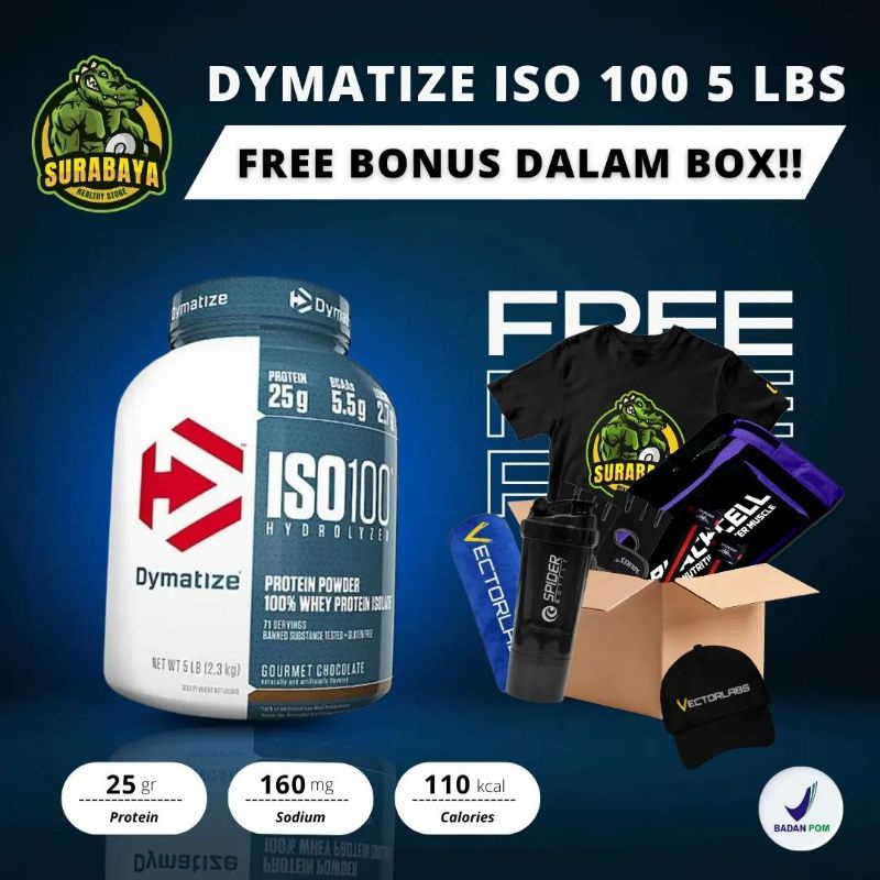 Jual Dymatize Iso 100 5 Lbs Hydrolyzed Whey Protein Isolate Iso100 5lbs