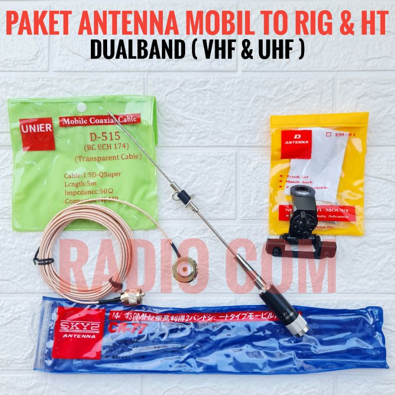 Jual PAKET ANTENA MOBIL DUALBAND CR77 / PAKET ANTENA RADIO RIG DUALBAND ...