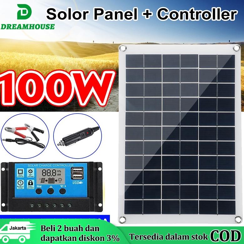 Jual [KODE 2] 60W/100W SOLAR PANEL PANEL SURYA PEMBANGKIT LISTRIK ...