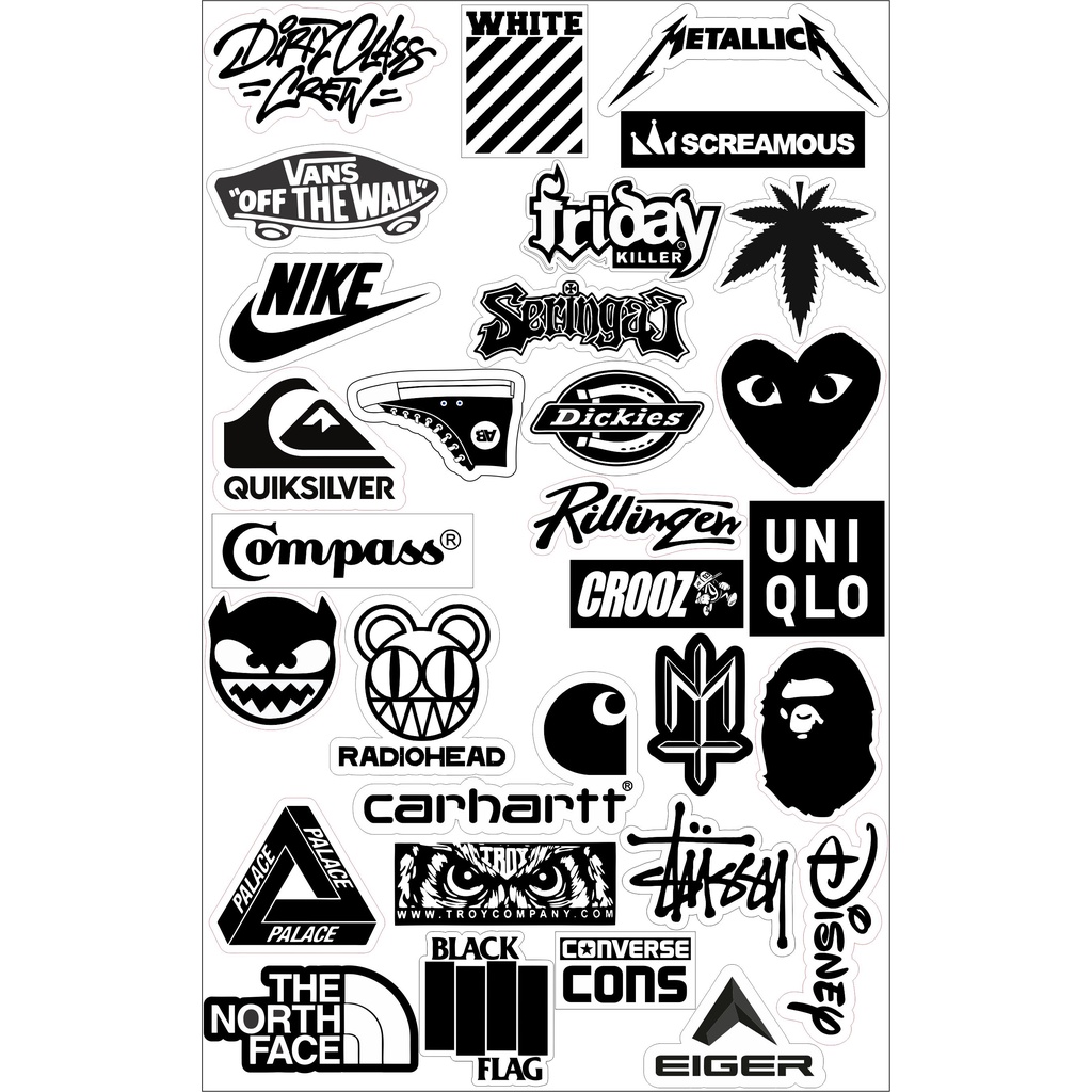 Jual Stiker Brand Distro 105 picis sudah cutting tinggal tempel hitam ...