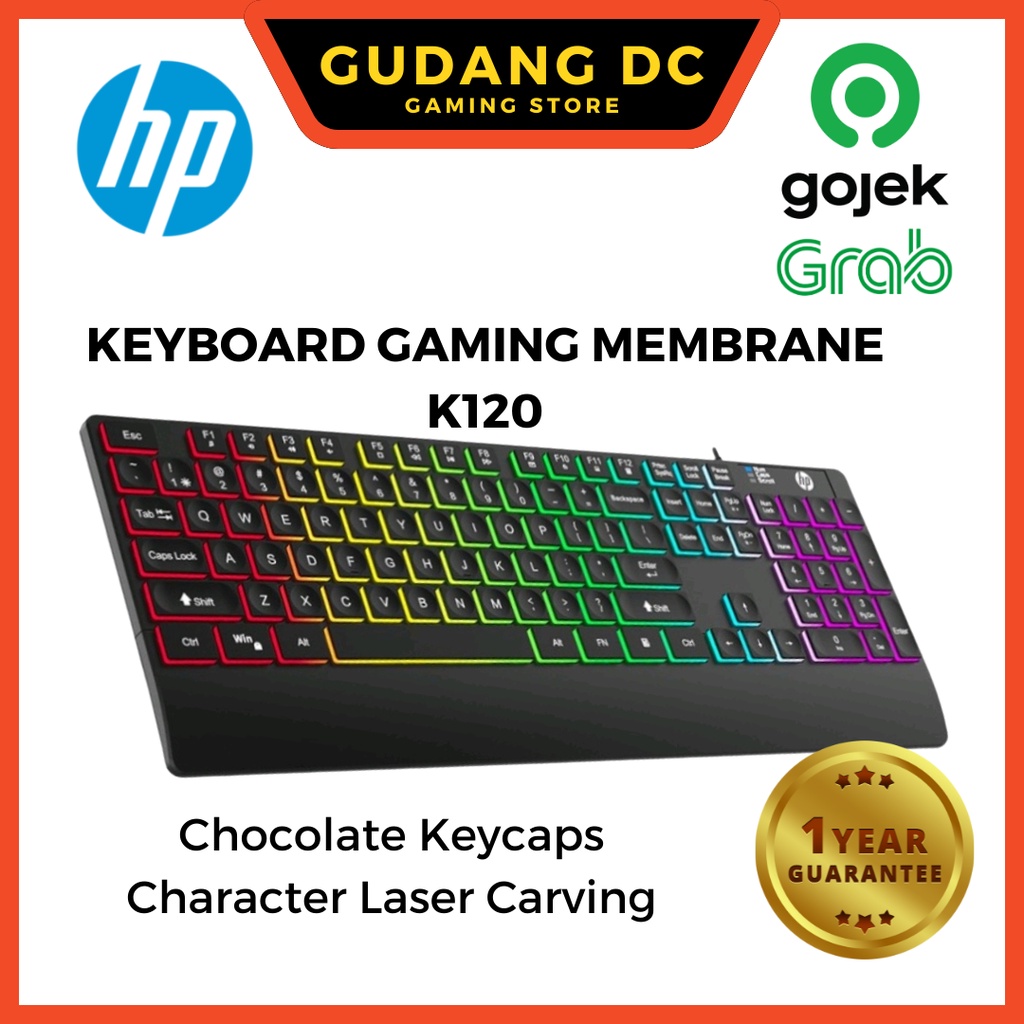 Jual Keyboard Gaming Membrane With Chocolate Keycaps HP K120 Shopee