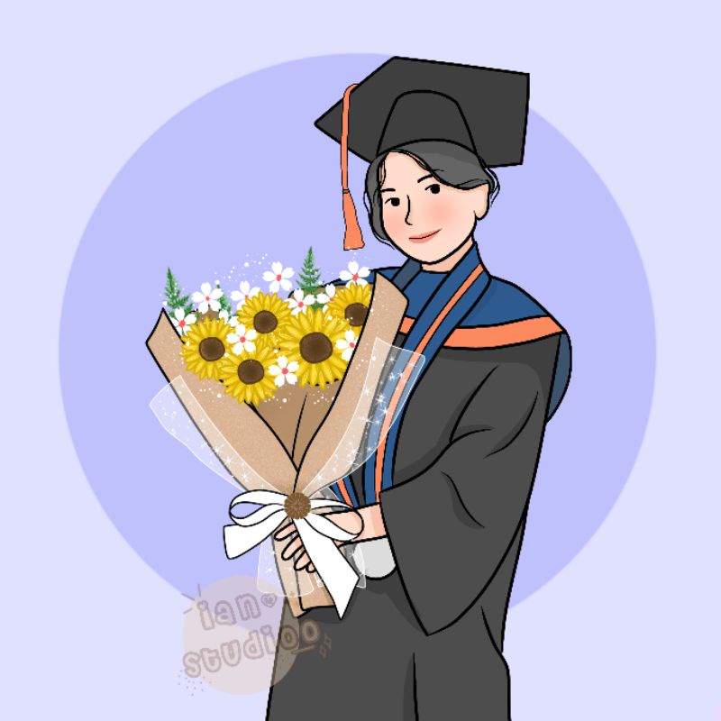 Jual (Soft File) Ilustrasi Wisuda | Hadiah Wisuda | Ilustrasi Wajah
