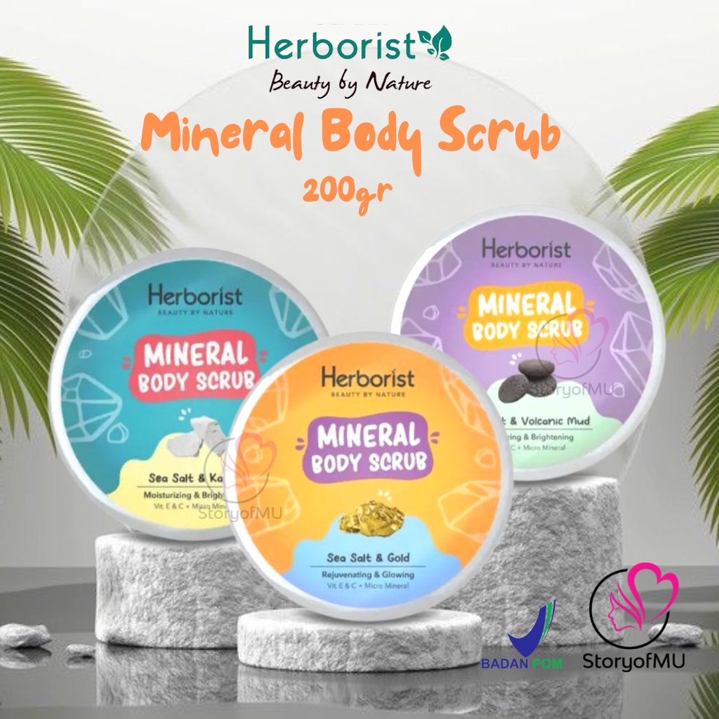 Jual HERBORIST Mineral Body Scrub 200gr Sea Salt & Kaolin Sea Salt