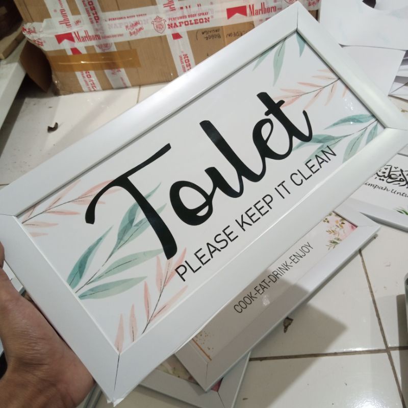Jual Wall Decor Papan Tanda Tulisan Toilet Sign Hiasan Dinding Original