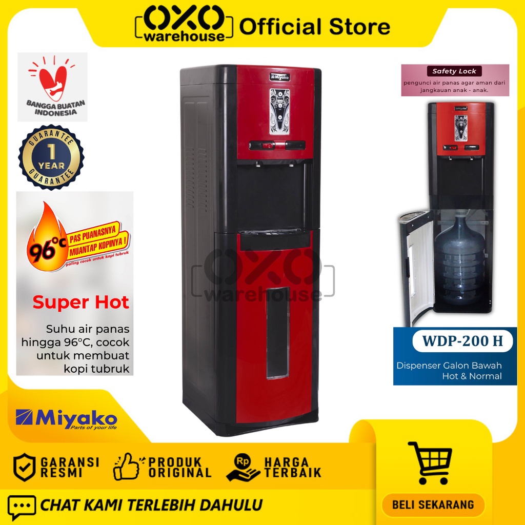 Jual Miyako Dispenser Wdp 200 H Galon Bawah Low Watt Garansi Resmi Shopee Indonesia 2560