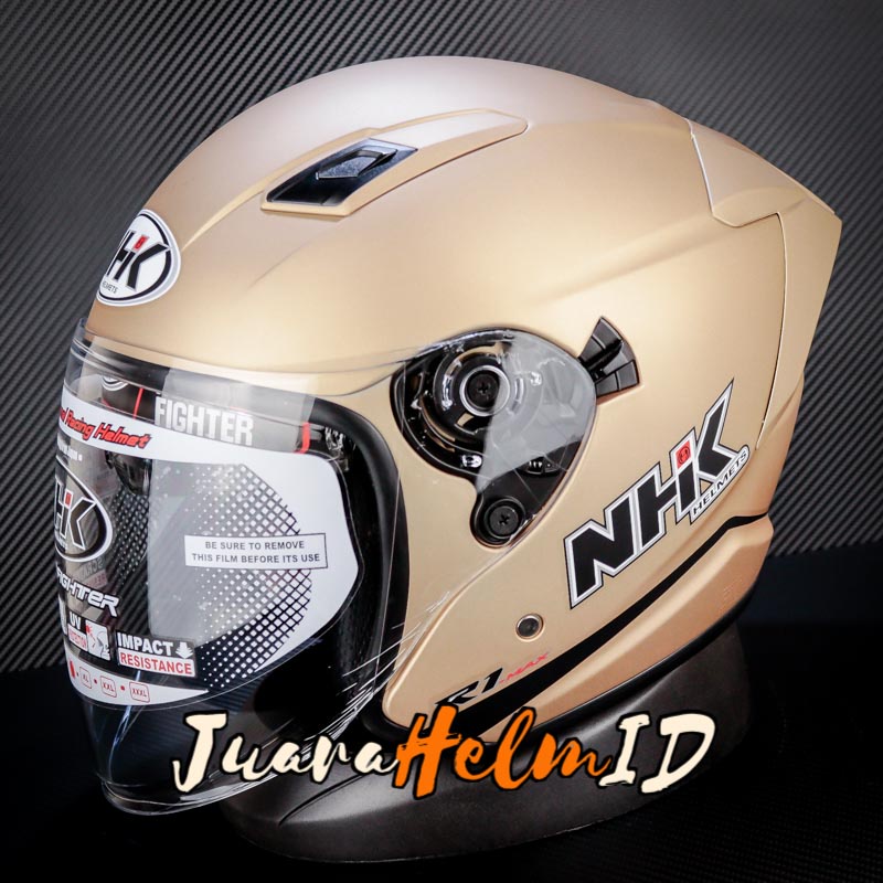 Jual NHK HELM R1 MAX SOLID / LIGHT GOLD DOFF / DOUBLE VISOR | Shopee ...